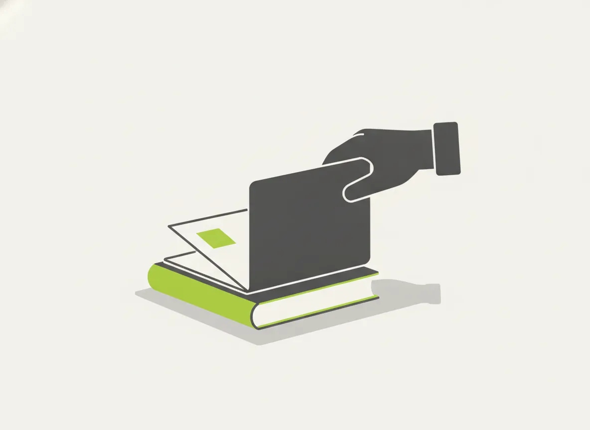 Mão abrindo a primeira página de um livro fechado, representando a versão mínima de dois minutos do hábito de leitura