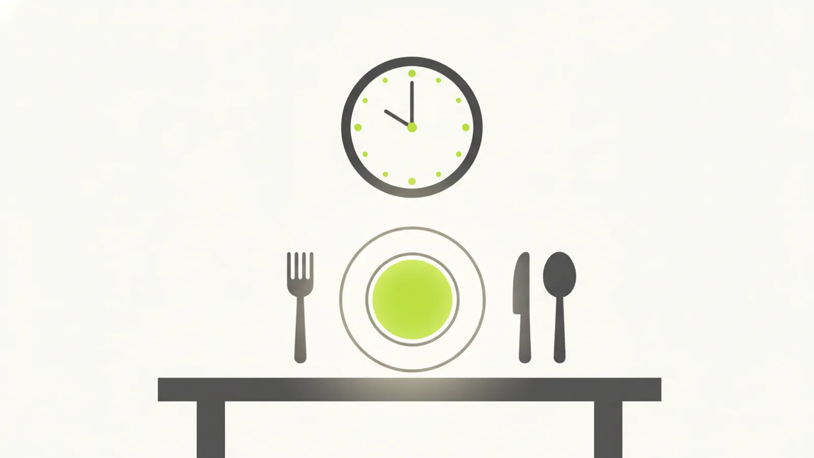 Jantar terminando no início da noite com o relógio da cozinha ao fundo, começo de um jejum de 12 horas