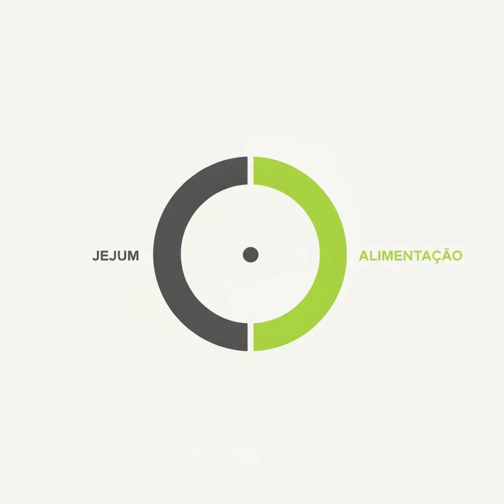Relógio circular dividido em uma janela de jejum de dezesseis horas e uma janela de alimentação de oito horas