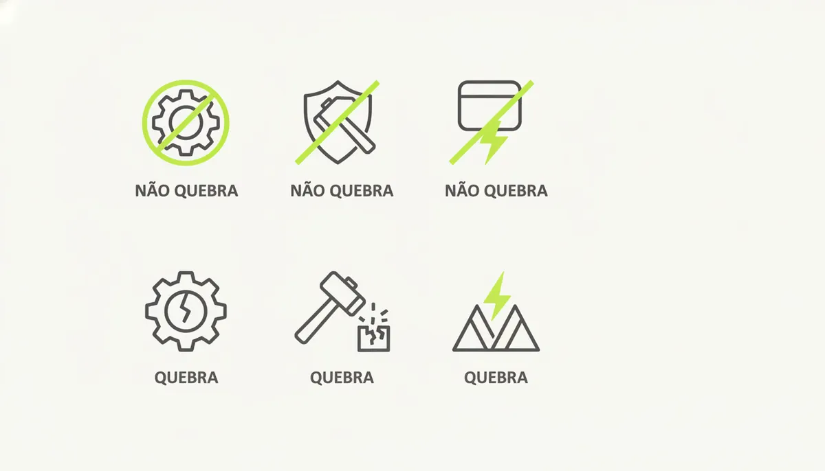 Grade de ícones com alguns itens marcados como quebram o jejum e outros como não quebram